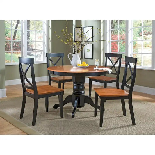 The Gray Barn Larken Black and Oak 5-piece Dining Furniture Set