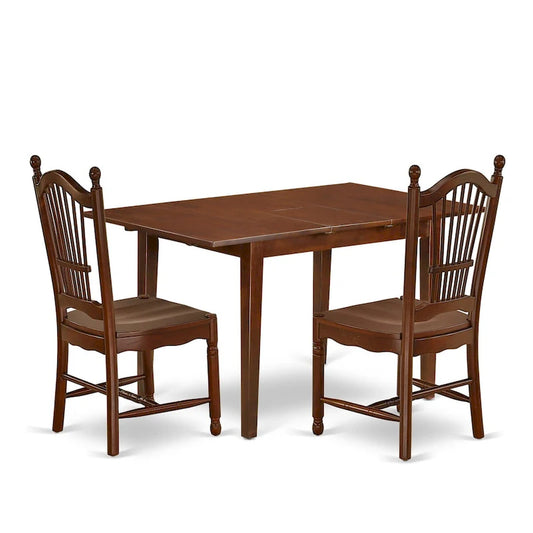East West Furniture Dining Table Set- a Kitchen Table and Kitchen Dining Chairs, Mahogany(Pieces Options)